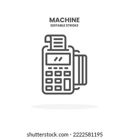 Credit Card Machine line icon. Vector illustration on white background. Editable Stroke and pixel perfect. You can use for web, app and more.