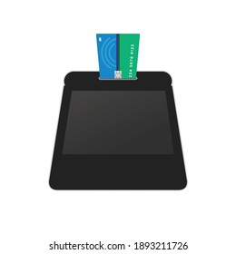 Credit Card Machine Vector Illustration Background	