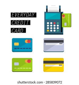 Credit Card Machines with card - vector