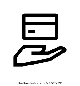 Credit card, mini line, icon, background and graphic. The icon is black and white, linear  flat, vector, pixel perfect, minimal, suitable for web and print. 