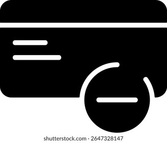 Cartão de crédito menos design de ícone preto moderno
