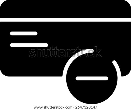 Credit Card Minus Modern Black Icon Design
