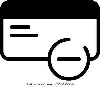 Credit Card Minus Semi Solid Icon Design