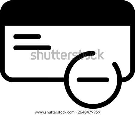 Credit Card Minus Semi Solid Icon Design