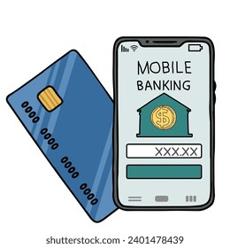 cliente vector de banca móvil de tarjeta de crédito