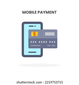 Credit Card Mobile Payment flat icon. Vector illustration on white background. Can used for web, app, digital product, presentation, UI and many more.