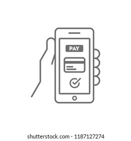 Credit card mobile payment, vector illustration