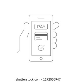 Credit card mobile payment, vector illustration
