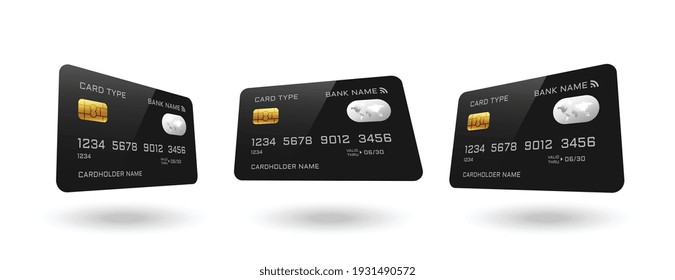 credit card mockup in different angles design