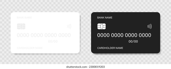 Credit card mockup vector with chip and transparent background