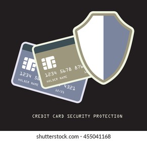 credit card modern banking security protection concept vector dark background illustration