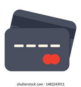 Credit card modern stylish icon in a flat style