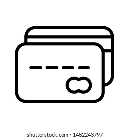Credit card modern stylish outline icon on a white background