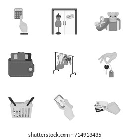 Credit, card, money, bargain, calculator, auction, shop.E- commerce set collection icons in monochrome style vector symbol stock illustration web.