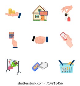 Credit, card, money, bargain, calculator, auction, shop.E- commerce set collection icons in cartoon style vector symbol stock illustration web.