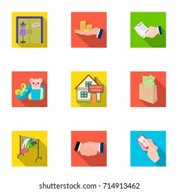 Credit, card, money, bargain, calculator, auction, shop.E- commerce set collection icons in flat style vector symbol stock illustration web.