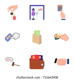 Credit, card, money, bargain, calculator, auction, shop.E- commerce set collection icons in cartoon style vector symbol stock illustration web.