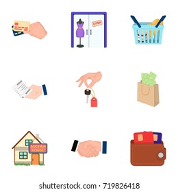 Credit, card, money, bargain, calculator, auction, shop.E- commerce set collection icons in cartoon style vector symbol stock illustration web.