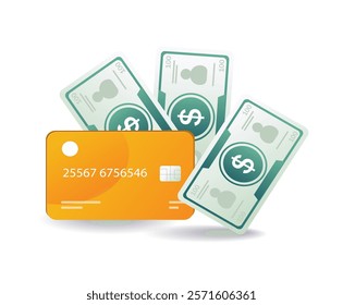 Credit card with money business concept