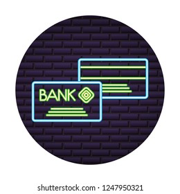 credit card money of neon light