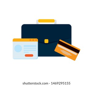 credit card money plastic with portfolio and calendar
