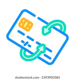 credit card money saving color icon vector. credit card money saving sign. isolated symbol illustration