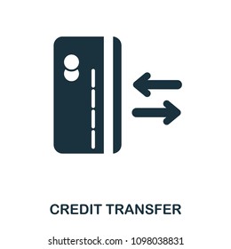 Credit Card Money Transfer icon. Flat style icon design. UI. Illustration of credit card money transfer icon. Pictogram isolated on white. Ready to use in web design, apps, software, print