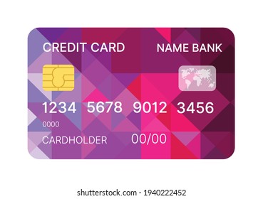 Vector de plantilla multicolor de tarjeta de crédito con fondo de diseño abstracto con fondo de patrones. Ilustración conceptual del negocio con máscara de recorte