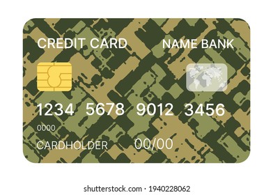 Credit card multicolor template vector with abstract design background with patterns background. Conceptual business illustration with clipping mask