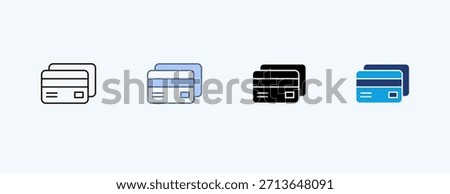 Credit Card Multiple Icon Illustration Vector