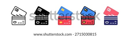 Credit Card Multiple Style Icon Set Collection..