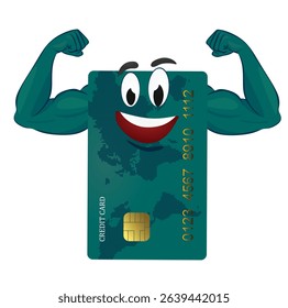 	
Credit card with muscles. vector