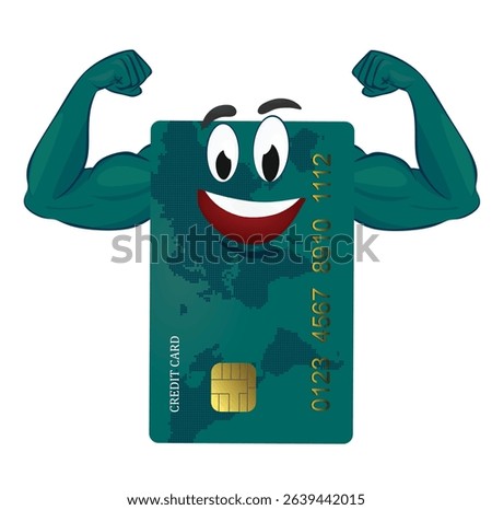 	
Credit card with muscles. vector
