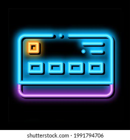 Credit Card neon light sign vector. Glowing bright icon Credit Card sign. transparent symbol illustration