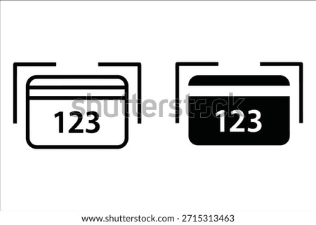 Credit card number input icon outline and filled vector