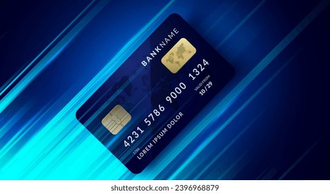 Credit Card On Dynamic Background. Financial And Payment Concept.