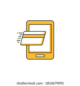 credit card on mobile payment  icon vector illustration
