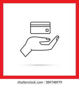 Credit card on palm