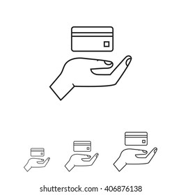Credit card on palm