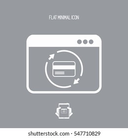 Credit card online full services - Vector flat icon