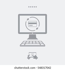 Credit card online full services - Vector flat icon