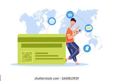 Credit card Online Payment concept with character. Can use for web banner, mobile app, hero images. Flat vector illustration on white background.