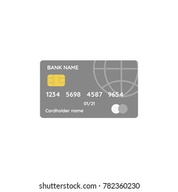 Credit card. Online payment. Financial operations concept. Shopping. Flat style icon. Vector illustration