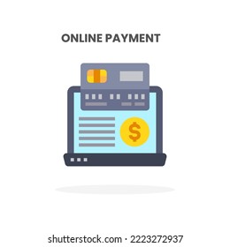 Credit Card Online Payment flat icon. Vector illustration on white background. Can used for web, app, digital product, presentation, UI and many more.