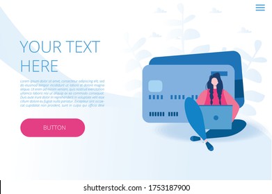 Credit card online payment. Vector illustration for web banner, infographics, mobile