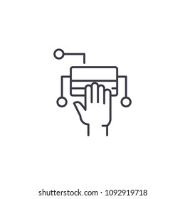 Credit card operations linear icon concept. Credit card operations line vector sign, symbol, illustration.