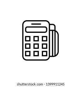 Credit card outline icon. Banking, payment methods and finance related line icon, ATM machine, credit card, receipt