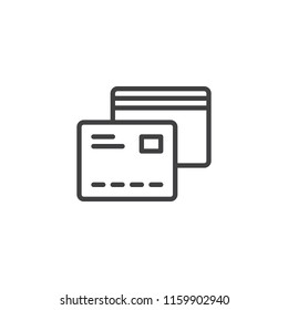 Credit card outline icon. linear style sign for mobile concept and web design. Payment card simple line vector icon. Symbol, logo illustration. Pixel perfect vector graphics