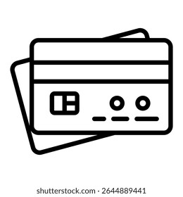 Credit card outline icon. Simple vector icon design in outline style. Editable vector format