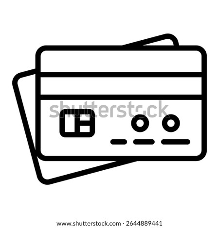 Credit card outline icon. Simple vector icon design in outline style. Editable vector format